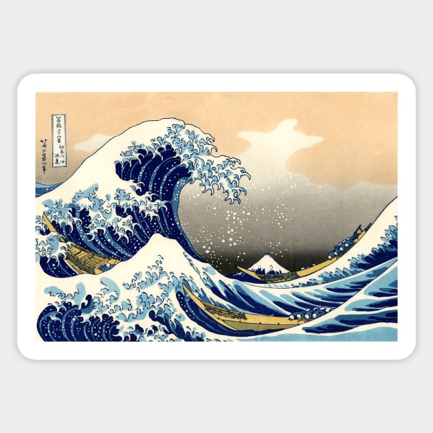 Hokusai - the great wave of kanagawa Japanese art Sticker by geekmethat